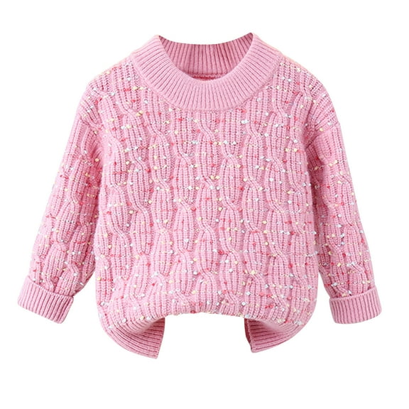 zbxnLI Girls Crewneck Sweaters Long Sleeve Cable Knit Pullover Sweater Fall Winter Lightweight Warm Tops