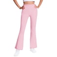 thumbnail image 1 of zbxnLI Girls Flared Leg Pants Elastic High Waist Fleece Warm Trousers Casual Fashion Leggings Pants for Kids, 1 of 7