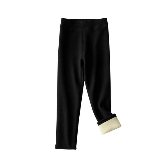 zbxnLI Girls Fleece Lined Leggings Winter Warm Padded Leggings High Waist Full Length Thermal Leggings