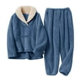 thumbnail image 1 of zbxnLI Girls Fleece Sherpa Pajamas Sets 2 Piece Warm Winter Fuzzy Sweatshirt Pants Loungewear Outfits, 1 of 8