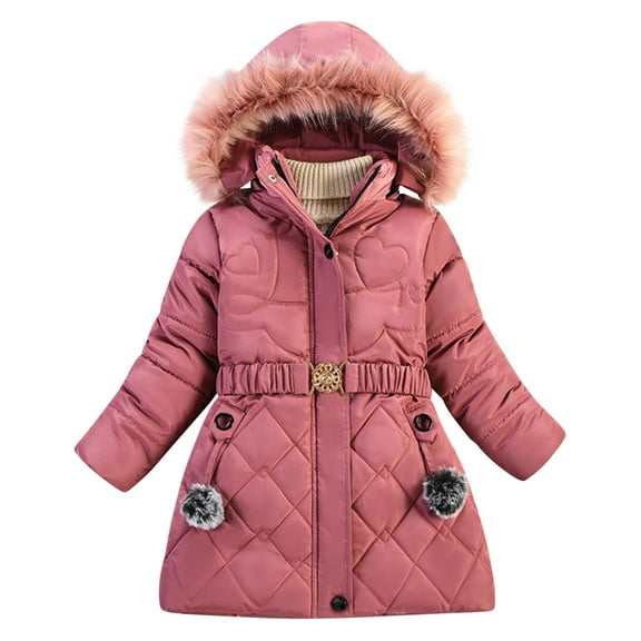 zbxnLI Girls Hooded Winter Coats Warm Puffer Jacket Lightweight Long Warm Outerwear Coats Little Girls