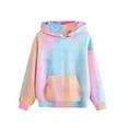 thumbnail image 1 of zbxnLI Girls Hoodies Tie-Dye Printed Hooded Sweatshirts Fall Trendy Long Sleeve Pullover Tops 4-14 Years, 1 of 2
