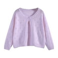 thumbnail image 1 of zbxnLI Girls Knit Cardigan Sweater Cute Long Sleeve Single Button Open Front Cardigans Fall Clothes, 1 of 3
