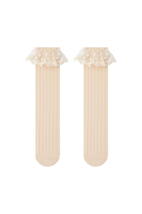 Girls Lace Cuff Socks Frilly Turn Ruffle Socks for Little Girls Princess Dress Crew Socks