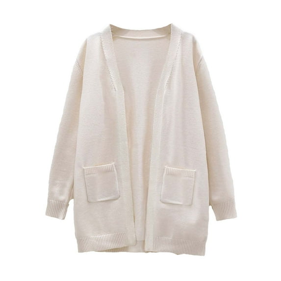 zbxnLI Girls Long Cardigan Sweaters for Kids Girls Open Front Knit Outerwear with Pockets 3-11 Years