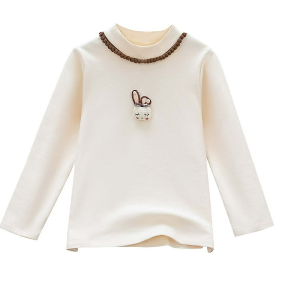 zbxnLI Girls Long Sleeve Blouses Kids Girls T-Shirts Fall Winter Cute Pullover Basic Shirts Little Girl Tops