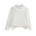 thumbnail image 1 of zbxnLI Girls Mock Turtleneck Long Sleeve Shirts for Girls Basic Tee Tops Cotton T-Shirts Age 2-11 Years, 1 of 3