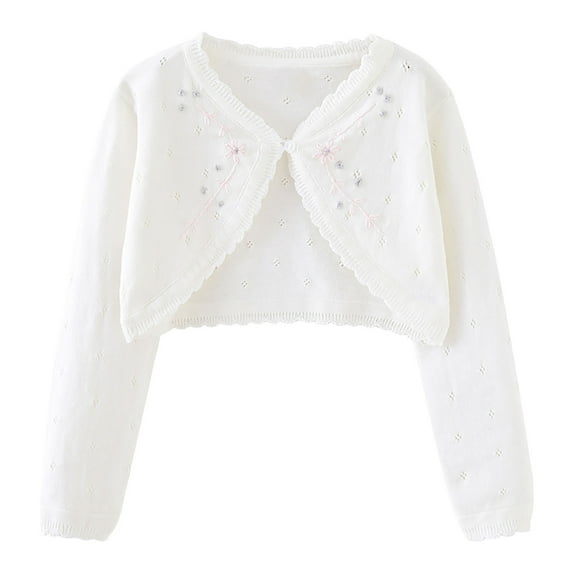 zbxnLI Girls Open Front Bolero Cardigans Long Sleeve Knit Cardigan Sweater for Toddlers Little Girls Coverups
