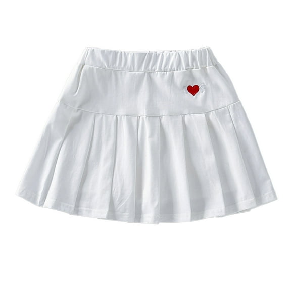 zbxnLI Girls Pleated Skirts School Uniform Little Girl Casual Mini Skirt Elastic Waist A-Line Skirt Size 3-9 Years