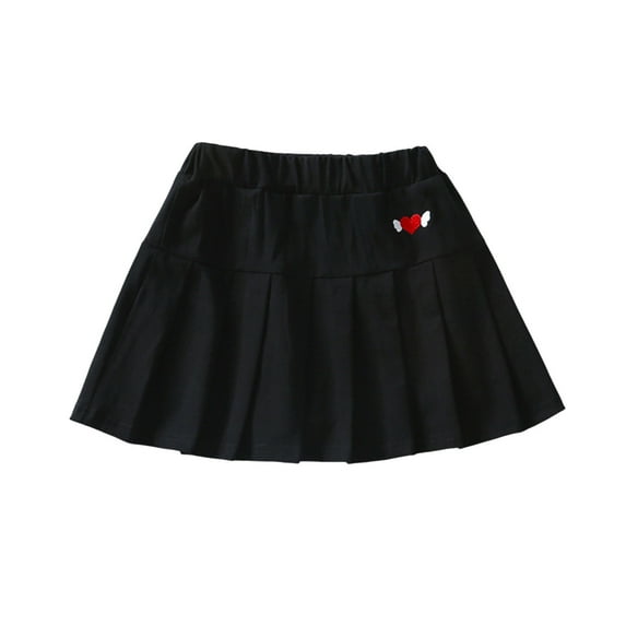 zbxnLI Girls Pleated Skirts School Uniform Little Girl Casual Mini Skirt Elastic Waist A-Line Skirt Size 3-9 Years
