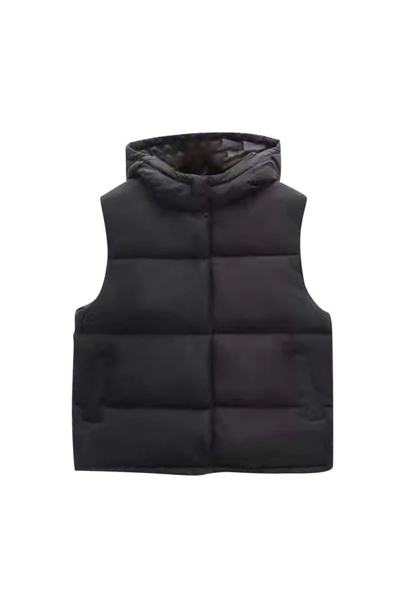 Girls Puffer Vest Coats Sleeveless Hooded Winter Jackets Lightweight Outerwear Vests with Pockets