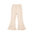thumbnail image 1 of zbxnLI Girls Ruffle Bell Bottom Pants Embroidery Heart Flare Leg Pants Little Girl Bootcut Pants 3-9 Years, 1 of 7