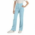 thumbnail image 1 of zbxnLI Girls Uniform Pants Casual Elastic High Waist Straight Leg Pants with Pockets Size 4-15 Years, 1 of 7