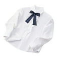 thumbnail image 1 of zbxnLI Girls White Shirts Bowtie Collar School Uniform Shirt Long Sleeve Button down Tops Age 4-16 Years, 1 of 2