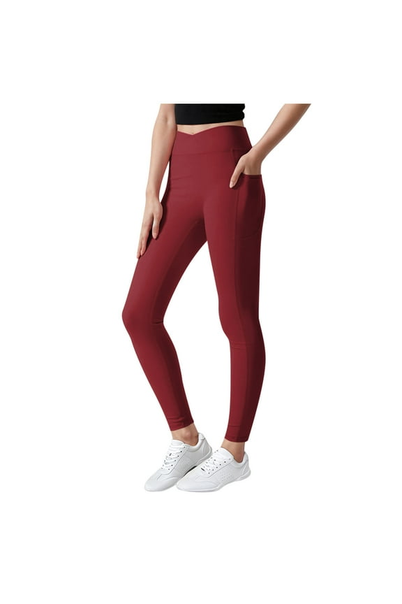 Girls Workout Leggings Side Pockets High Waisted Full Length Yoga Athletic Dance Pants 5-13 Years