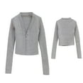 thumbnail image 1 of zbxnLI Girls Zip up Cardigan Sweaters V Neck Knit Long Sleeve Open Front Sweater Jackets Fall Winter, 1 of 7
