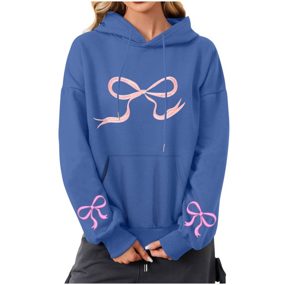 zbxnLI Hoodies Sweatshirts Womens Long Sleeve Top Graphic Pullover Sweatshirt Winter Spring Clothes with Pocket