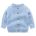 thumbnail image 1 of zbxnLI Infant Baby Boys Girls Cardigans Cable Knit Sweaters Button Closure Cardigan Toddler Fall Clothes, 1 of 2