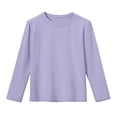 thumbnail image 1 of zbxnLI Kid's Long Sleeve Shirts Cotton Crew Neck Undershirts Solid Color Lounge Loose Pullover Tee Tops 2-13 Years, 1 of 6