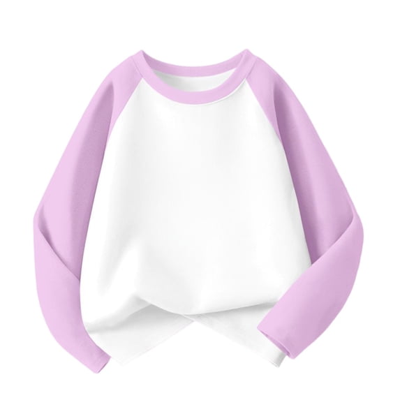 zbxnLI Kid's Long Sleeve Tshirt Crew Neck Color Block Casual Tops Loose Lightweight Pullover Clothes for Boys Girls