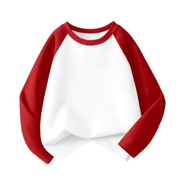 zbxnLI Kid's Long Sleeve Tshirt Crew Neck Color Block Casual Tops Loose Lightweight Pullover Clothes for Boys Girls