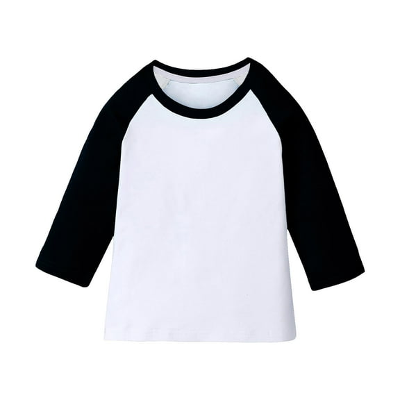 zbxnLI Kids 3/4 Length Sleeve Shirts Color Block Casual T-Shirts Spring Fall Tops for Boys Girls