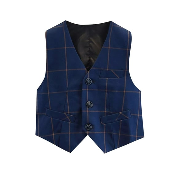 zbxnLI Kids Boys Formal Suit Vest Tops Sleeveless Button down Waistcoats Vest Party Birthday Party Clothes