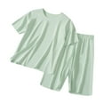 thumbnail image 1 of zbxnLI Kids Boys Girls Clothes Outfits Summer Short Sleeve Tops and Shorts Sets Loungewear Sleepwear, 1 of 6