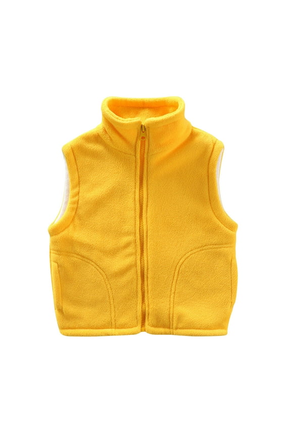 Kids Boys Girls Fleece Vest Jackets Sleeveless Full Zip Waistcoats Warm Winter Outerwear Vests