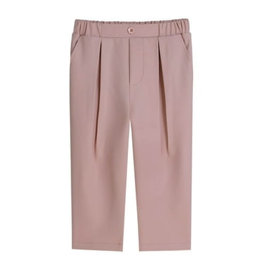 zbxnLI Kids Boys Girls School Uniform Pants Elastic Waist Straight Leg Pants Dress Trousers with Pockets