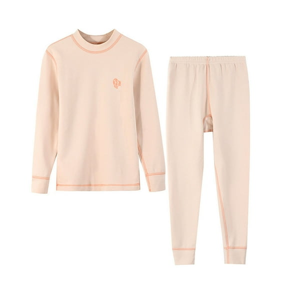 zbxnLI Kids Boys Girls Thermal Underwear Set 2 Piece Cotton Pajama Pants Pjs Sleepwear Lounge Sets