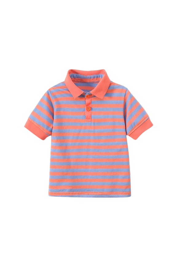 Kids Boys Striped Golf Shirts Comfort Fashion Short Sleeve Summer Lightweight Uniform Tops 5-14 Years