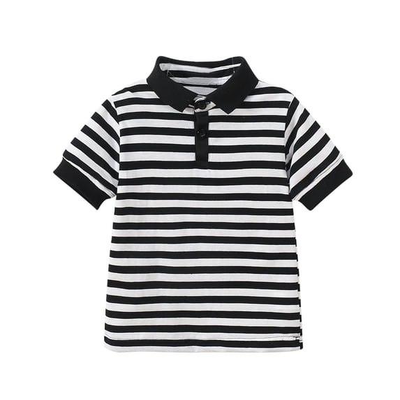 zbxnLI Kids Boys Striped Golf Shirts Comfort Fashion Short Sleeve Summer Lightweight Uniform Tops 5-14 Years