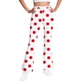 thumbnail image 1 of zbxnLI Kids Fleece Pants Flared Leg Elastic High Waist Polka Dots Pants Fashion Casual Leggings Trousers for Girls, 1 of 6