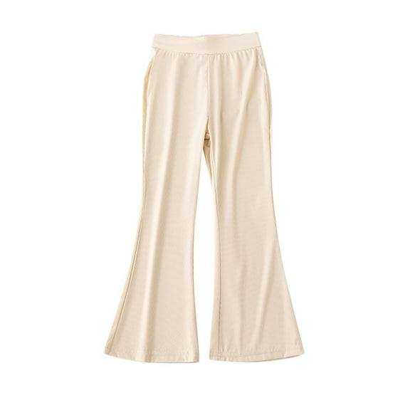 zbxnLI Kids Girls Bell Bottom Stretch High Waist Yoga Pants for Little Girls Flare Leg Pants 3-13 Years