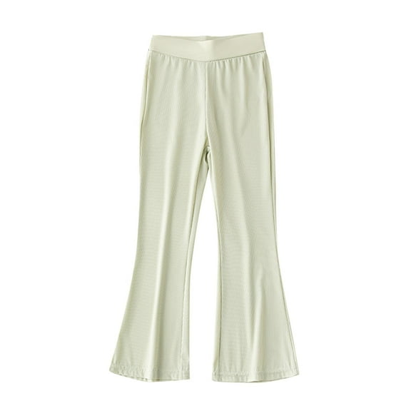 zbxnLI Kids Girls Bell Bottom Stretch High Waist Yoga Pants for Little Girls Flare Leg Pants 3-13 Years