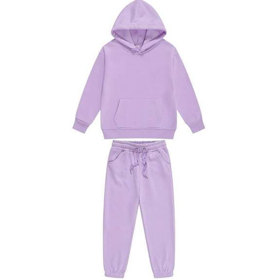 zbxnLI Kids Girls Boys Two Piece Outfit Sweatsuits Long Sleeve Hoodie and Sweatpants Set Casual Activewear