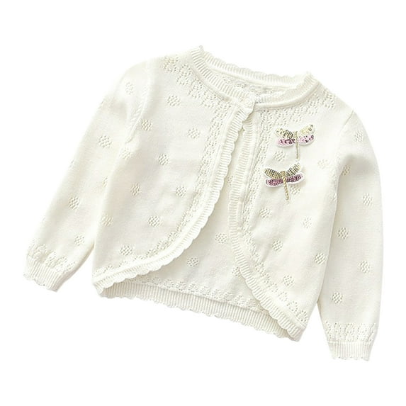 zbxnLI Kids Girls Cardigans Long Sleeve Single Button Knit Cardigan Sweaters Dress Bolero Cover-ups