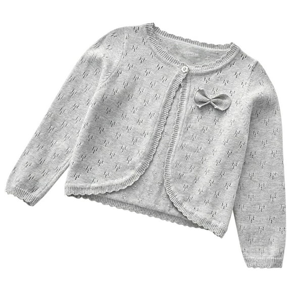 zbxnLI Kids Girls Cardigans Long Sleeve Single Button Knit Cardigan Sweaters Dress Bolero Cover-ups