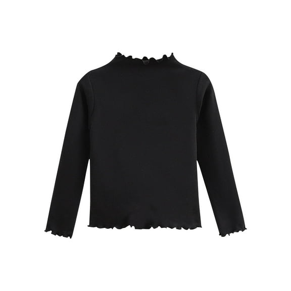 zbxnLI Kids Girls Cotton Tops Mock Turtleneck Long Sleeve Shirt Plain Basic Tee Shirts Casual Blouses