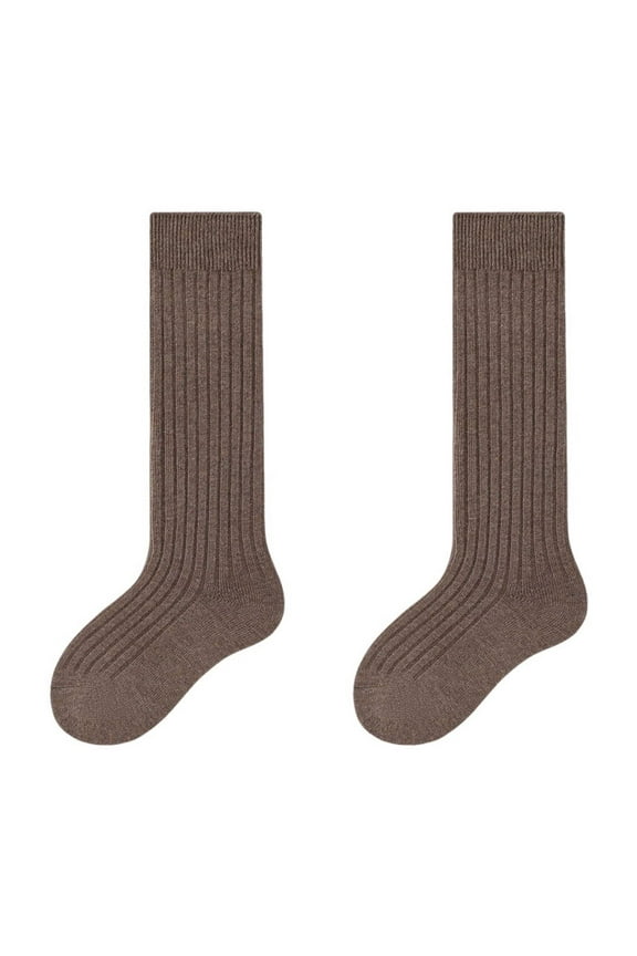Kids Girls Knee High Socks School Uniform Stockings Solid Color Cotton Dress Socks for Girls