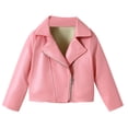 thumbnail image 1 of zbxnLI Kids Leather Jacket Girls Boys Fashion Long Sleeve Biker Coats Street Style Outerwear, 1 of 8