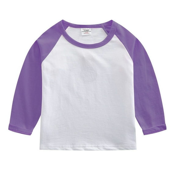 zbxnLI Kids Long Sleeve Shirts for Boys Girls Crewneck Soft Cotton Causal Basic Tee Shirts 2-12 Years