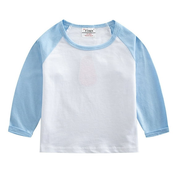 zbxnLI Kids Long Sleeve Shirts for Boys Girls Crewneck Soft Cotton Causal Basic Tee Shirts 2-12 Years