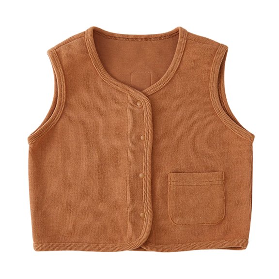 zbxnLI Kids Sleeveless Vest Tops Cotton Waistcoats Button Cardigan Lightweight Casual Soft Vest for Boys Girls
