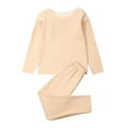 thumbnail image 1 of zbxnLI Kids Thermal Underwear Sets for Boys Girls 2 Pieces Basic Layer Tops Bottoms Pants Set Fall Winter, 1 of 3