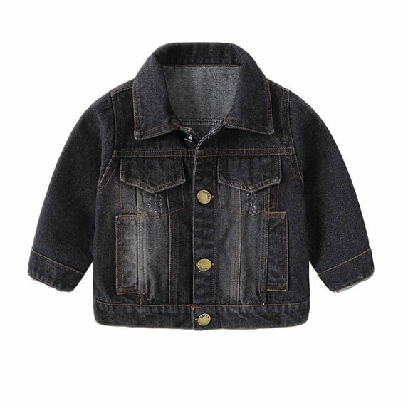 zbxnLI Kids Toddler Denim Jackets Boys Girls Button down Jean Coats Street Outerwear Jackets Tops