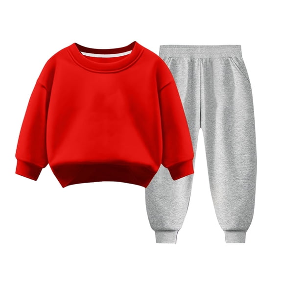 zbxnLI Kids Tracksuits 2 Piece Outfits Long Sleeve Sweatshirts Jogger Pants Clothing Sets for Boys Girls