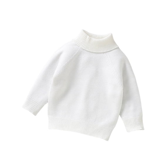 zbxnLI Knitted Sweaters for Toddler Kids Turtleneck Long Sleeve Basic Tops Fall Winter Thermal Casual Loose Sweater 1-3 Years