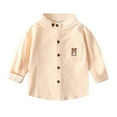 thumbnail image 1 of zbxnLI Little Boys Button down Shirts Cotton Dress Shirts Fall Tops Long Sleeve School Uniform Tops, 1 of 9